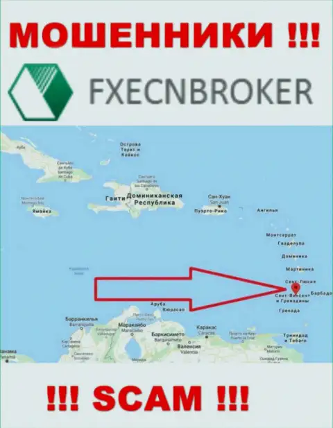 FXECNBroker Com - это ЛОХОТРОНЩИКИ, которые юридически зарегистрированы на территории - Saint Vincent and the Grenadines