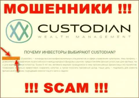 Юридическим лицом, владеющим мошенниками Custodian, является ООО Кастодиан