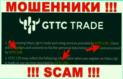 GT-TC Trade - юр. лицо мошенников организация GTTC LTD