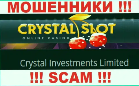Контора, владеющая мошенниками CrystalSlot это Кристал Инвестментс Лимитед