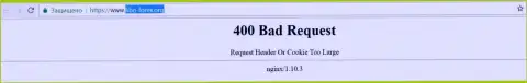 Официальный web-портал форекс дилера Фибо Груп Лтд некоторое количество суток заблокирован и показывает - 400 Bad Request (ошибка)