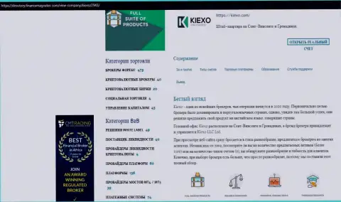Обзорная статья про Форекс брокерскую организацию KIEXO представлена на web-ресурсе директори финансмагнатес Ком