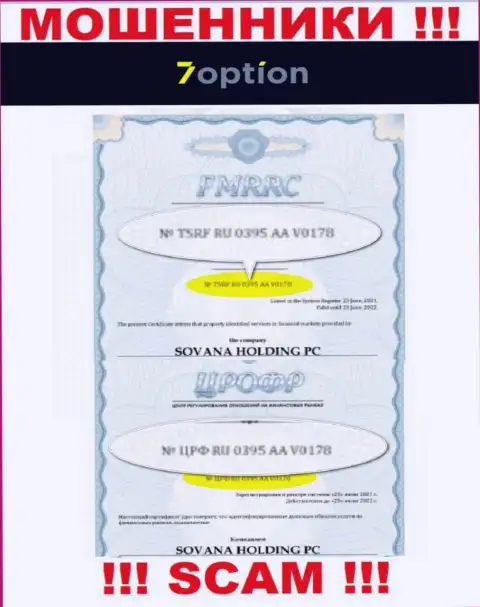 7 Option продолжает обворовывать клиентов, предоставленная лицензия, на сайте, их не останавливает