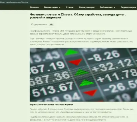 Анализ условий совершения сделок биржевой площадки Zineera, выложенный на сайте Biznes-Transformator Com
