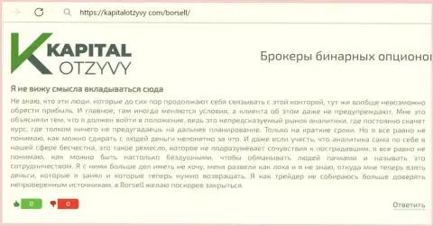 Недоброжелательный отзыв о организации Borsell Ru - это циничные интернет-мошенники