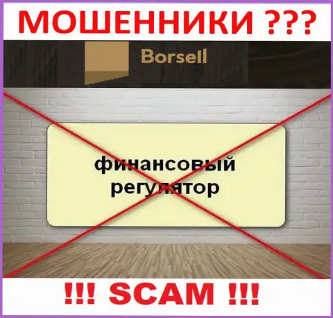 На интернет-портале мошенников Borsell Ru Вы не найдете материала о их регуляторе, его просто нет !