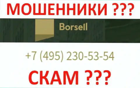 С какого номера телефона будут названивать интернет мошенники из конторы Borsell неведомо, у них их немало