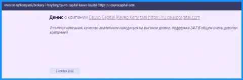 Дилинговая организация Cauvo Capital представлена в объективном отзыве на информационном портале ревокон ру